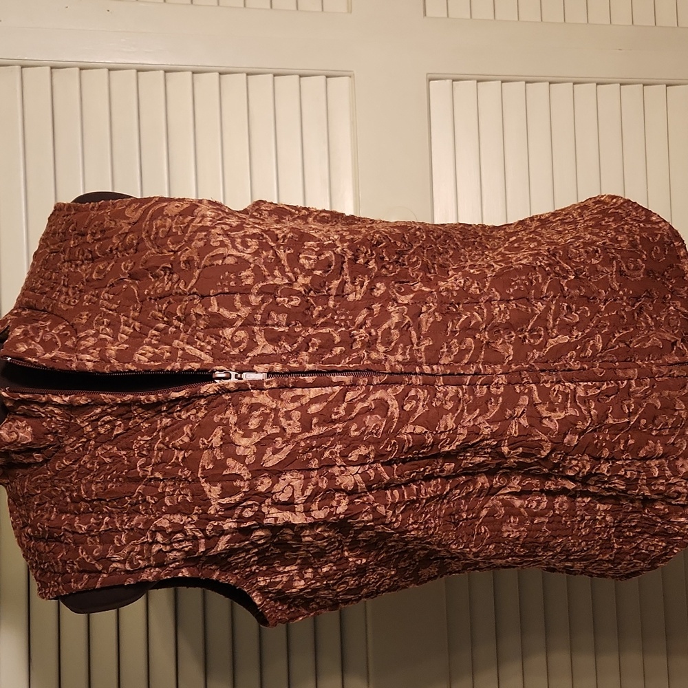 Coldwater Creek Vest Small Brown Zip Up